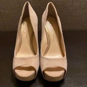 Jessica Simpson cream side wedges
